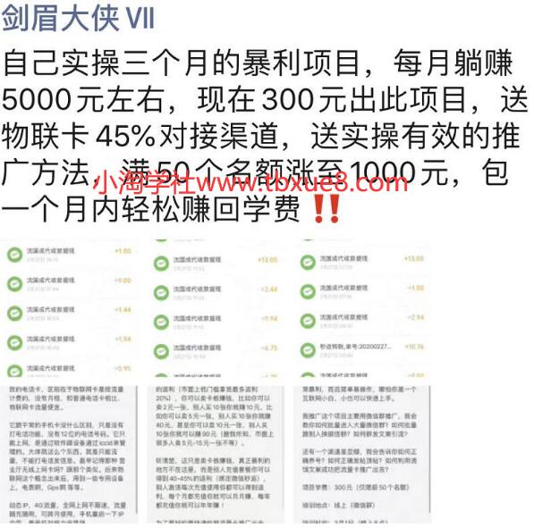 剑眉大侠实操三个月得暴利项目，每月躺赚5000元左右（价值300元）-一课资源