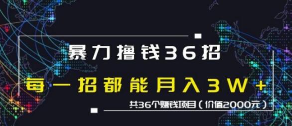 蜘蛛火暴力撸钱36招，共36个赚钱项目价值2000元-一课资源