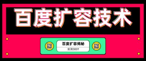 百度扩容最新技术，实测扩容300T，上手即可接单（价值699全套资料）-一课资源