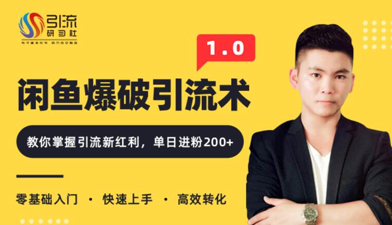 闲鱼爆品引流技术1.0，掌握引流新红利，单日进粉200+（价值1500元）-一课资源