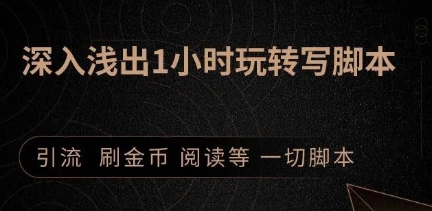 引流脚本实战课：1小时深入浅出视频实操讲解，教你0基础学会写引流脚本-一课资源
