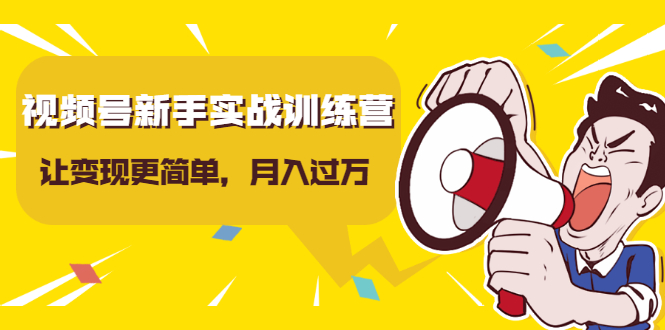 视频号新手实战训练营，让变现更简单，玩赚视频号，轻松月入过万-一课资源
