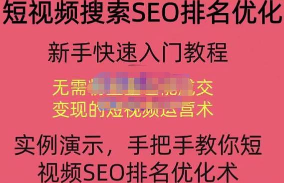 宋老师·短视频搜索SEO优化，教你10分钟创作一个短视频，三天排名上第一-一课资源