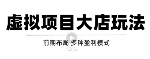 虚拟项目月入几万大店玩法分享，多店操作利润倍增（快速起店盈利）-一课资源