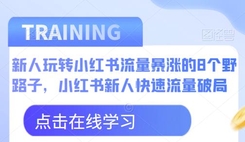 新人玩转小红书流量暴涨的8个野路子，小红书新人快速流量破局-一课资源