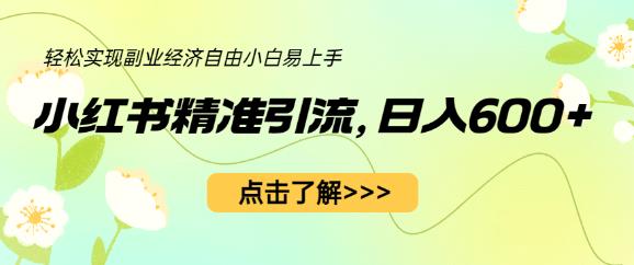 小红书精准引流，小白日入600+，轻松实现副业经济自由（教程+1153G资源）-一课资源