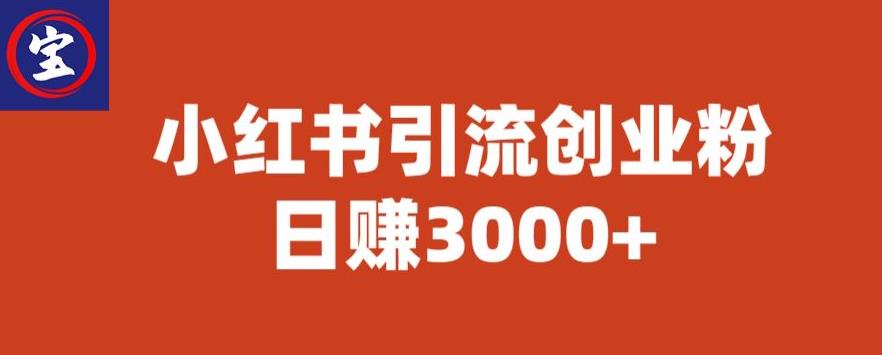 宝哥小红书引流创业粉，日赚3000+【揭秘】-一课资源