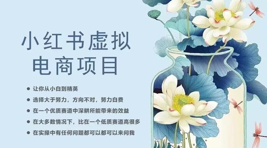 小红书虚拟电商从0到1，让你从小白到精英（20节实操课程）-一课资源