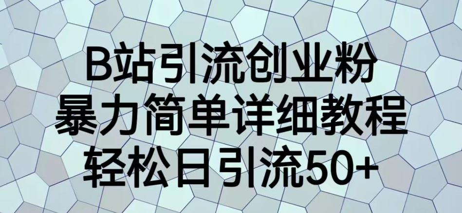 B站引流创业粉，暴力简单详细教程，轻松日引流50+【揭秘】-一课资源