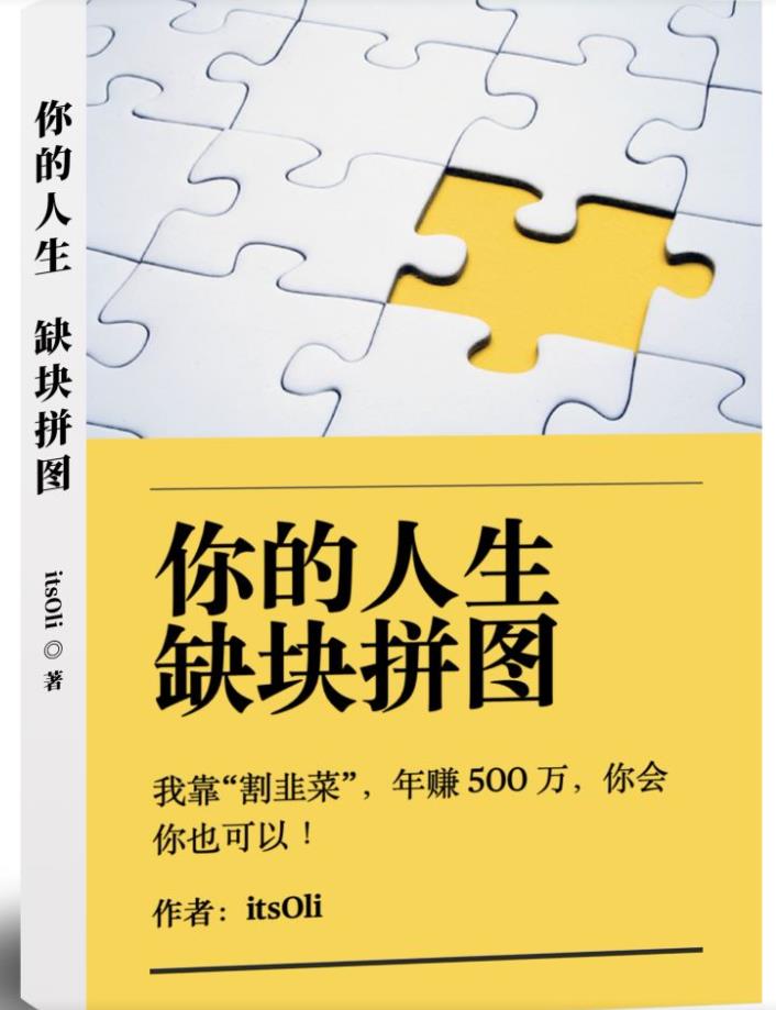 某高赞电子书《你的人生，缺块拼图——我靠“割韭菜”，年赚500万，你会你也可以》-一课资源