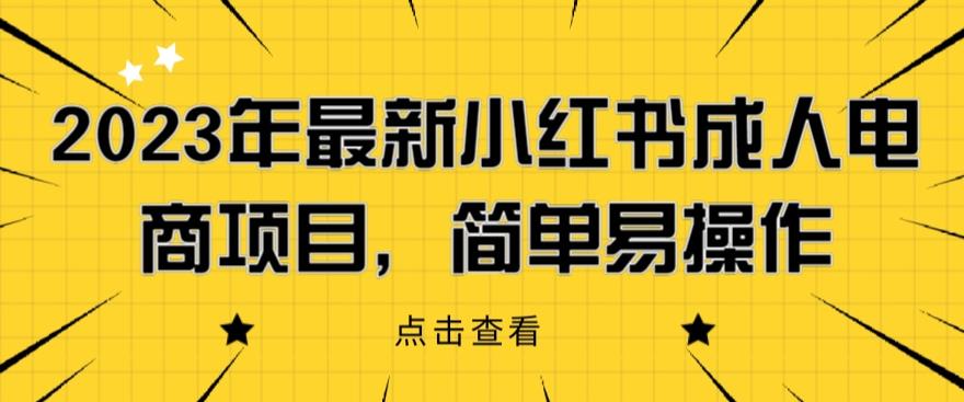 2023年最新小红书成人电商项目，简单易操作【详细教程】【揭秘】-一课资源
