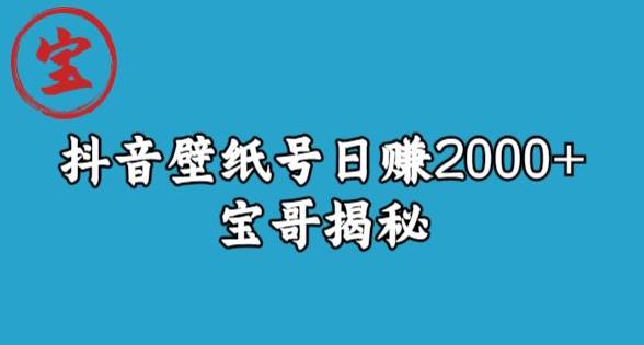 宝哥抖音壁纸号日赚2000+，不需要真人露脸就能操作【揭秘】-一课资源