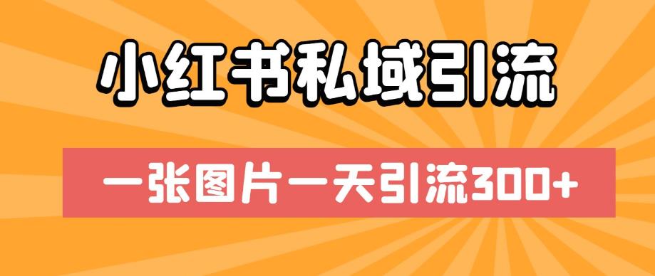 小红书私域引流，一张图片一天引流300+【揭秘】-一课资源