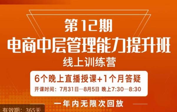 陈少珊·电商中层管理能力提升班，学习对象-电商公司各个岗位的主管，20人人以内的电商公司老板-一课资源