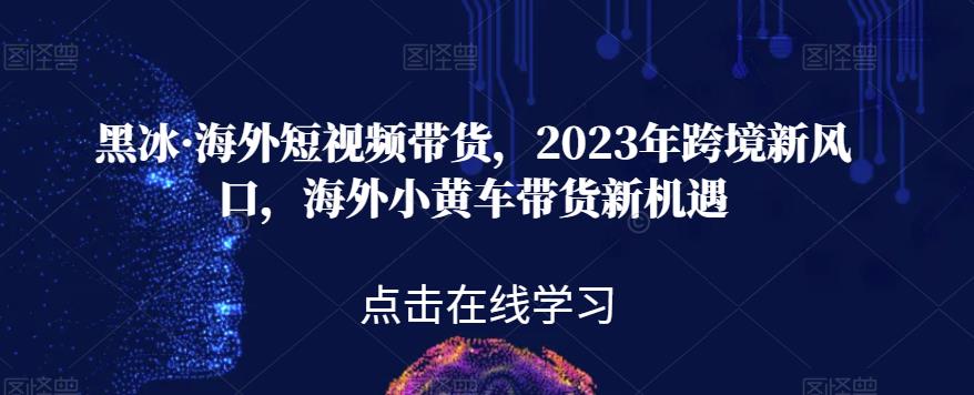 黑冰·海外短视频带货，2023年跨境新风口，海外小黄车带货新机遇-一课资源