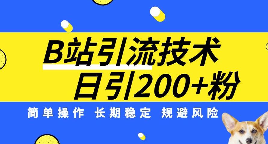 B站引流技术：每天引流200精准粉，简单操作，长期稳定，规避风险-一课资源