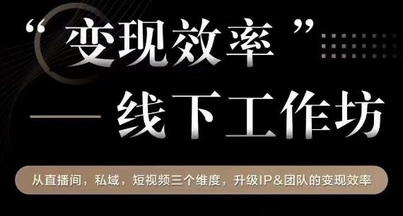 变现效率线下工作坊，从‮播直‬间、私域、‮视短‬频‮个三‬维度，升级IP和团队变现效率-一课资源