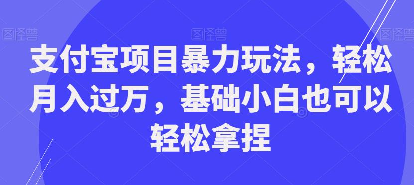 支付宝项目暴力玩法，轻松月入过万，基础小白也可以轻松拿捏【揭秘】-一课资源