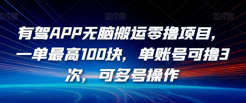 有驾APP无脑搬运零撸项目，一单最高100块，单账号可撸3次，可多号操作【揭秘】-一课资源