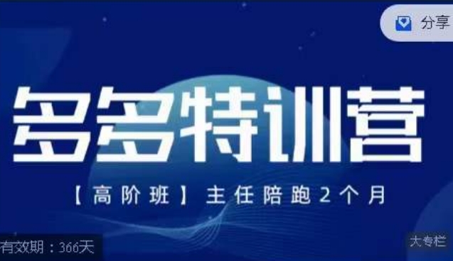 纪主任·多多特训营高阶班【9月13日更新】，拼多多最新玩法技巧落地实操-一课资源