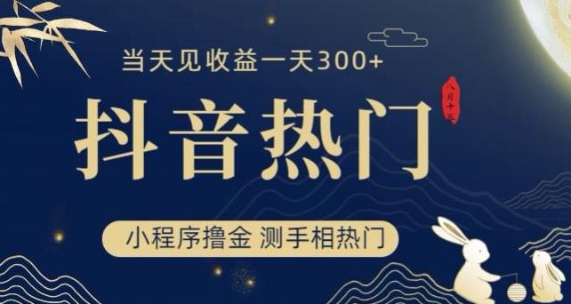 抖音最新小程序撸金，测手相上热门，当天见收益一小时变现300+【揭秘】-一课资源