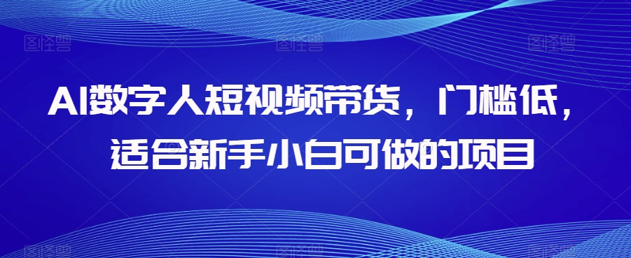 AI数字人短视频带货，门槛低，适合新手小白可做的项目-一课资源