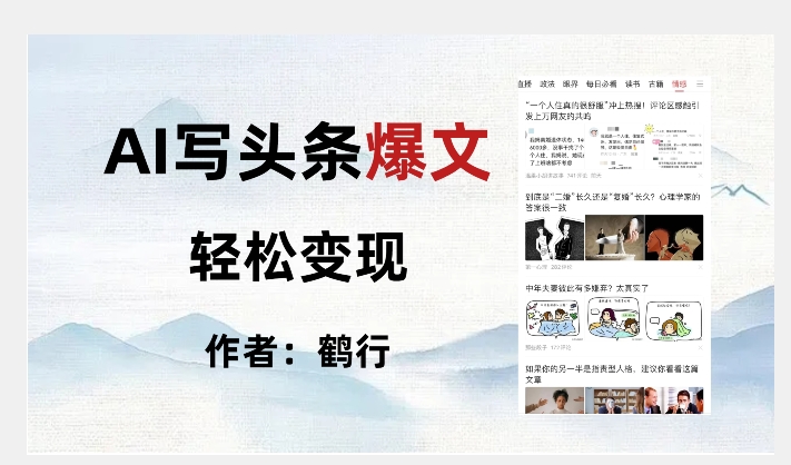 暴力拆解AI写头条爆文，轻松日入500+-一课资源