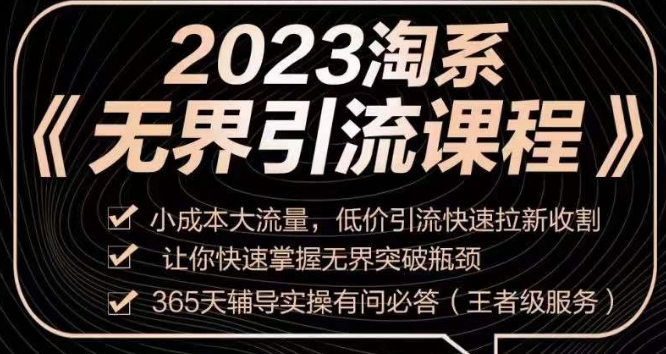 2023淘系无界引流实操课程，​小成本大流量，低价引流快速拉新收割，让你快速掌握无界突破瓶颈-一课资源