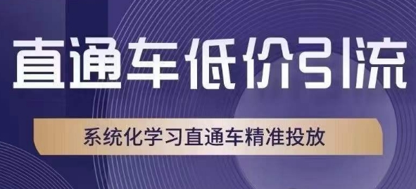 直通车低价引流课，系统化学习直通车精准投放-一课资源