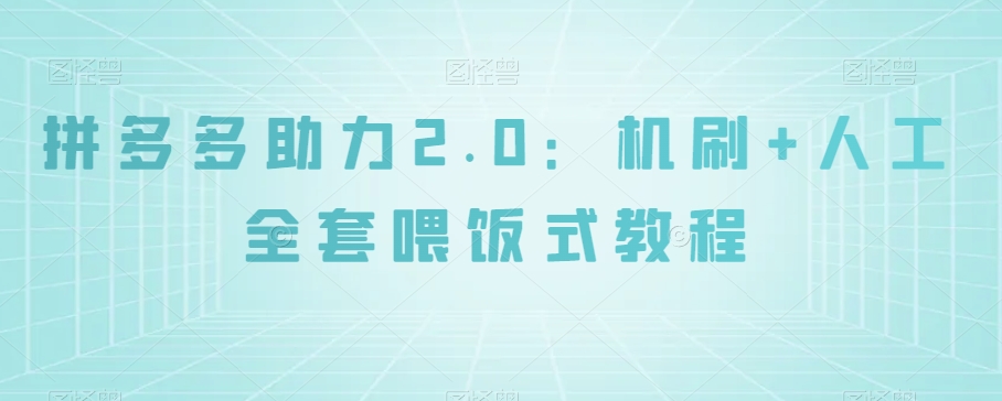 拼多多助力2.0：机刷+人工全套喂饭式教程【揭秘】-一课资源