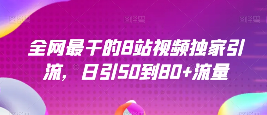 全网最干的B站视频独家引流，日引50到80+流量【揭秘】-一课资源