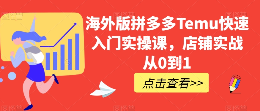 海外版拼多多Temu快速入门实操课，店铺实战从0到1-一课资源