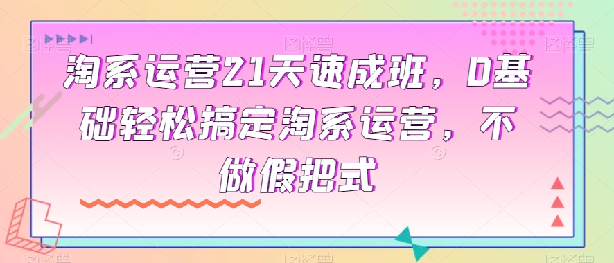 淘系运营21天速成班，0基础轻松搞定淘系运营，不做假把式-一课资源