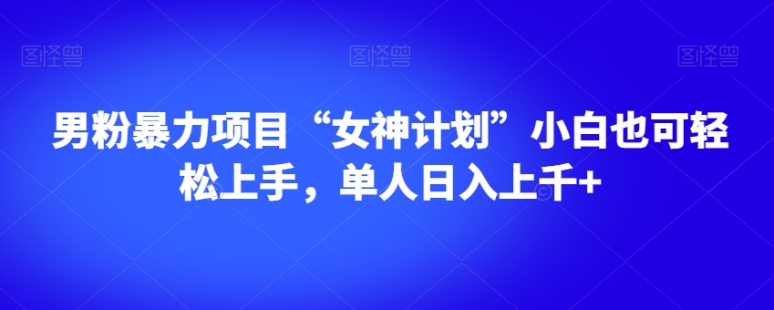 男粉暴力项目“女神计划”小白也可轻松上手，单人日入上千+【揭秘】-一课资源