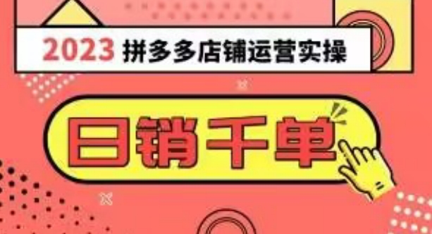 2023拼多多运营实操，每天30分钟日销1000＋，爆款选品技巧大全（10节课）-一课资源