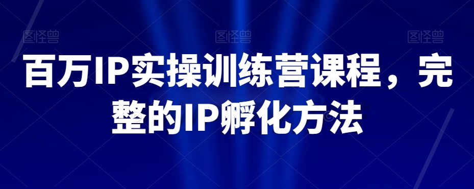 百万IP实操训练营课程，完整的IP孵化方法-一课资源
