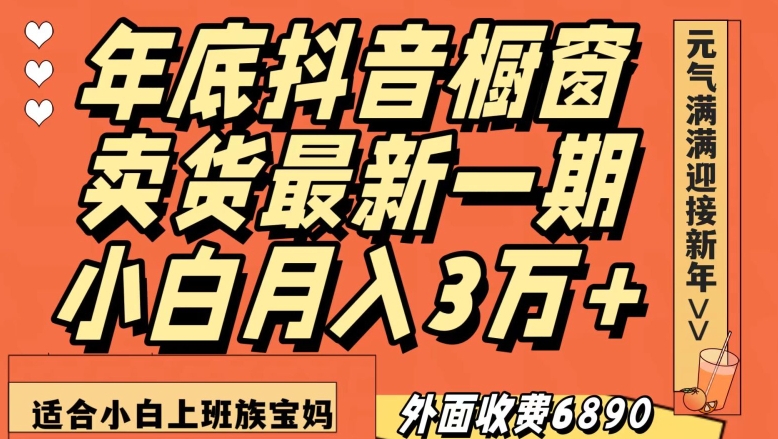外面收费6890元年底抖音橱窗卖货最新一期，小白月入3万，适合小白上班族宝妈【揭秘】-一课资源