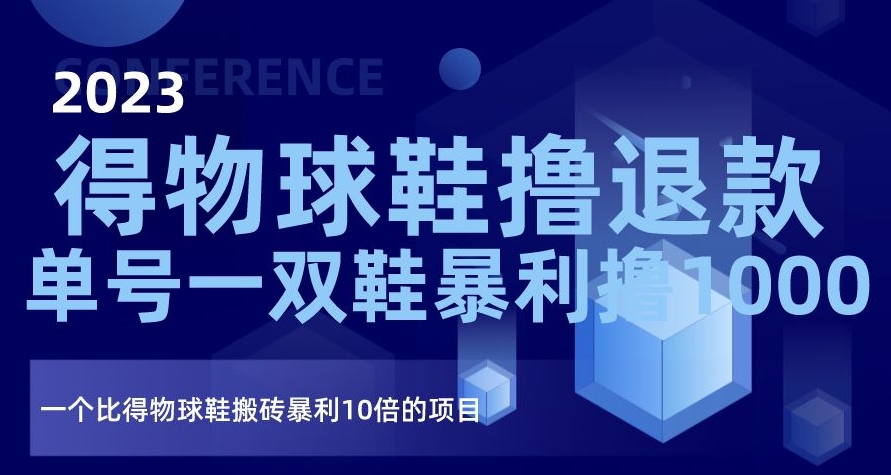2023得物球鞋撸退款，单号一双鞋暴利撸1000，一个比得物球鞋搬砖暴利10倍的项目【揭秘】-一课资源