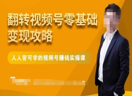 微信视频号零基础变现攻略，人人皆可学的视频号赚钱实操课-一课资源