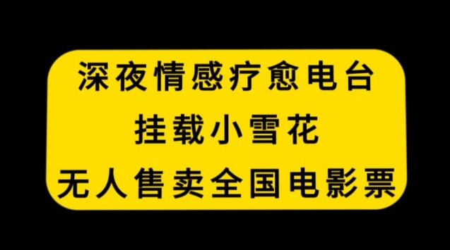深夜情感疗愈电台，挂载小雪花，无人售卖全国电影票【揭秘】-一课资源