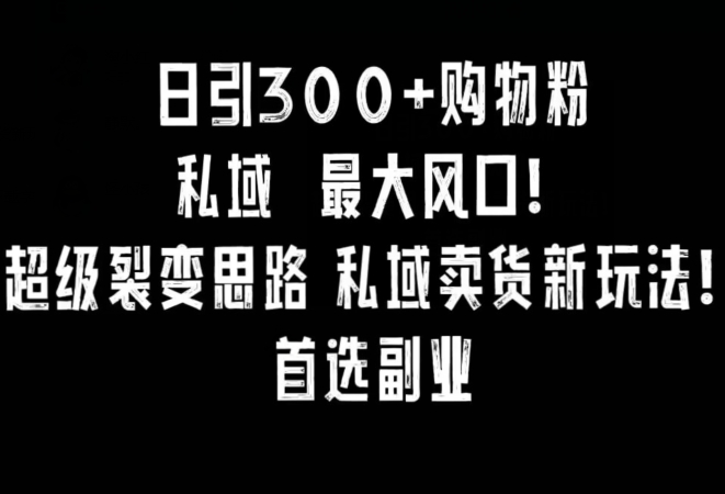 日引300+购物粉，超级裂变思路，私域卖货新玩法，小红书首选副业【揭秘】-一课资源