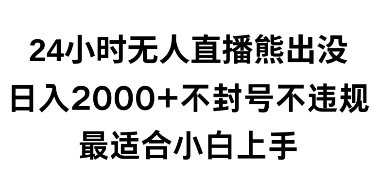 快手24小时无人直播熊出没，不封直播间，不违规，日入2000+，最适合小白上手，保姆式教学【揭秘】-一课资源