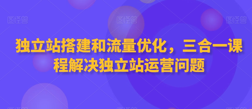 独立站搭建和流量优化，三合一课程解决独立站运营问题-一课资源