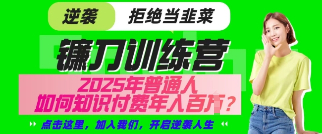 【网创项目终点站-镰刀训练营超级IP合伙人】25年普通人如何通过知识付费实现逆袭【揭秘】-一课资源