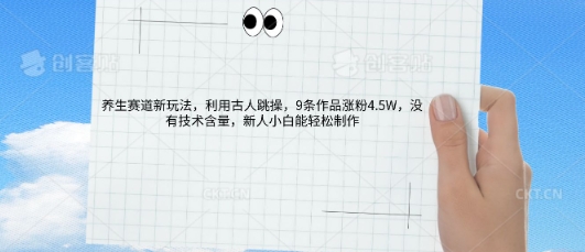 AI养生赛道新玩法，10条作品涨粉5.2W，操作简单，新人小白能轻松制作-一课资源