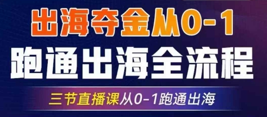 2025出海夺金从0-1跑通出海全流程，三节直播课从0-1跑通出海，教你用AI跑通全流程-一课资源