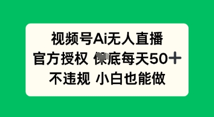 视频号AI无人直播，官方授权  每天50+，不违规 小白也能做-一课资源